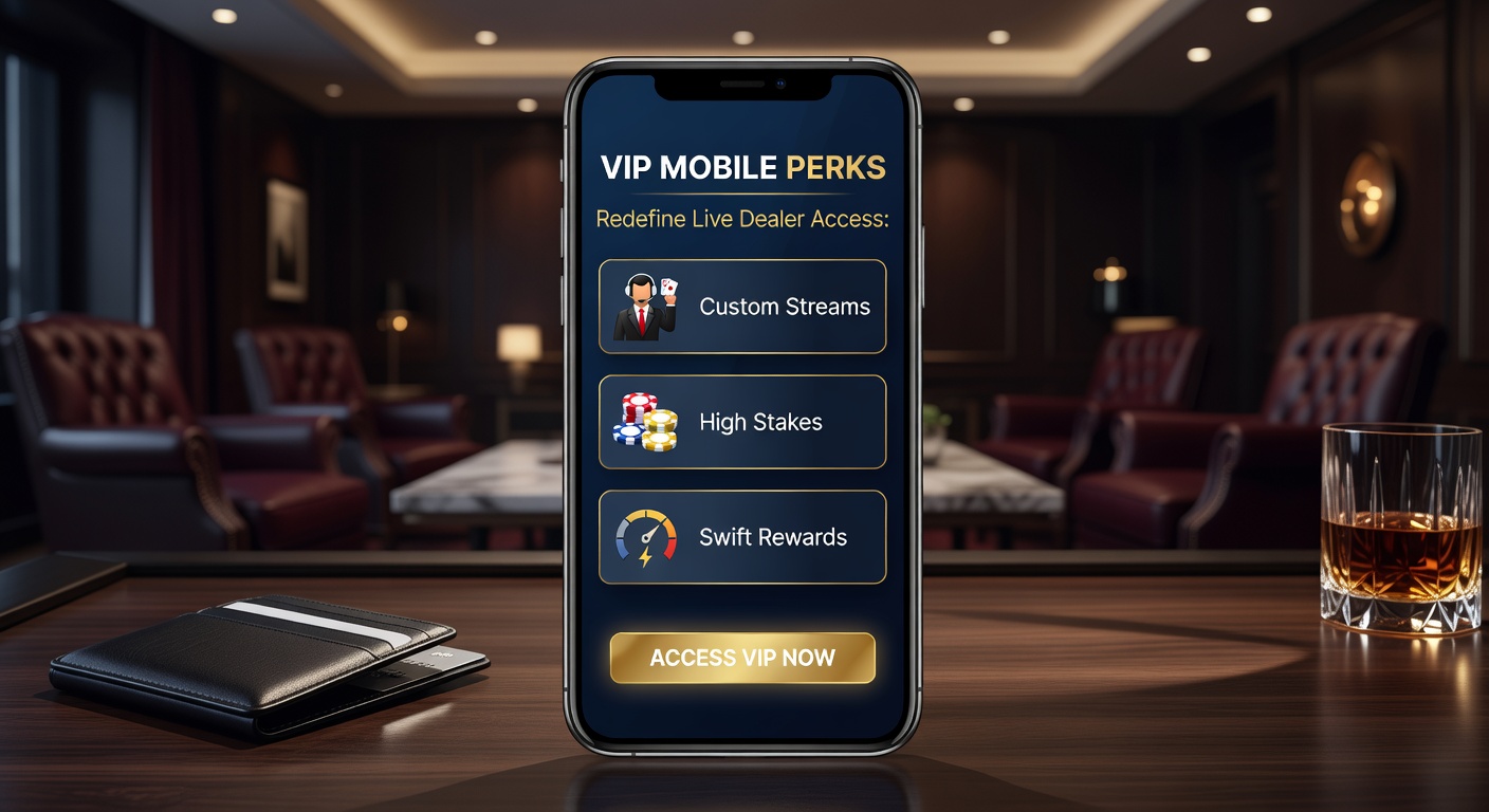 High-Stakes-Live-Dealer-Tisch auf Mobile-Gerät, mit VIP-Rewards-Benachrichtigung und personalisiertem Stream-Overlay